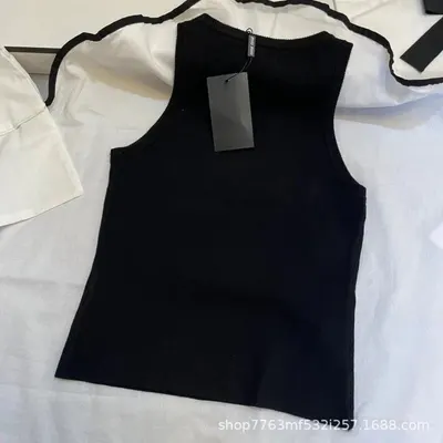 Black Knit Sleeveless Crop Top
