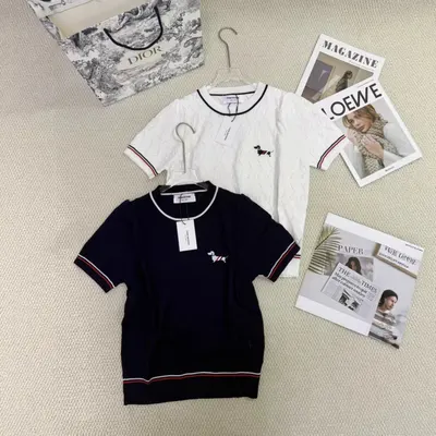 Thom Browne Knit T-Shirt Navy Blue Casual