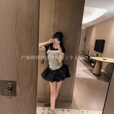Black Ruffled Mini Skirt Women Fashion