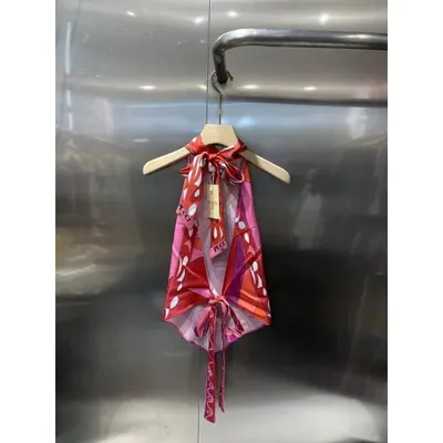 Prada Silk Scarf Red Pink Printed Fashion Accessory