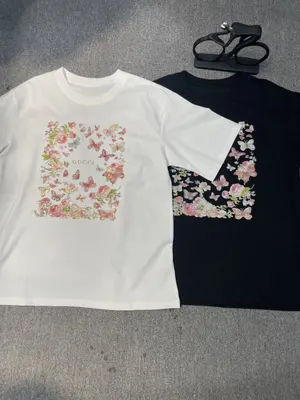 Gucci Floral Print White Casual T-Shirt