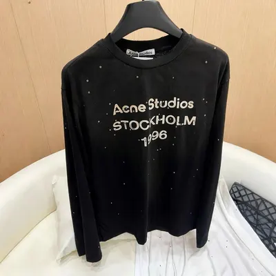 Acne Studios Long Sleeve Black Logo Sweatshirt