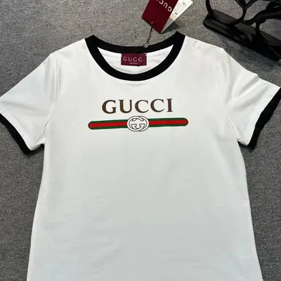 Gucci Logo White Ringer T-Shirt
