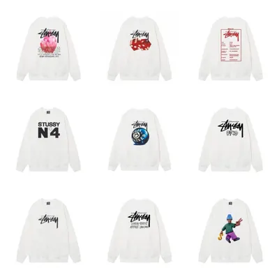 Stussy White Graphic Crewneck Sweatshirt