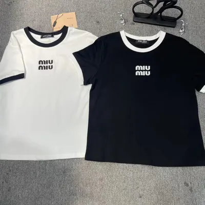 Miu Miu Logo T-Shirt White Casual