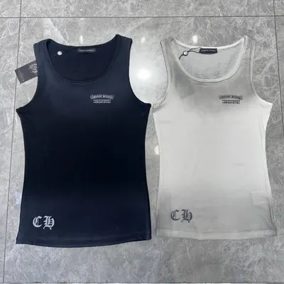 Chrome Hearts Tank Top Black And White Casual Tops