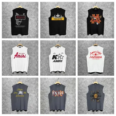 Amiri Sleeveless Tank Black White Gray Streetwear