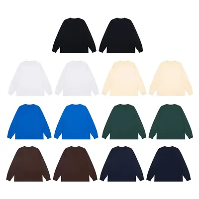 Basic Long Sleeve Crewneck Black Casual T-Shirt