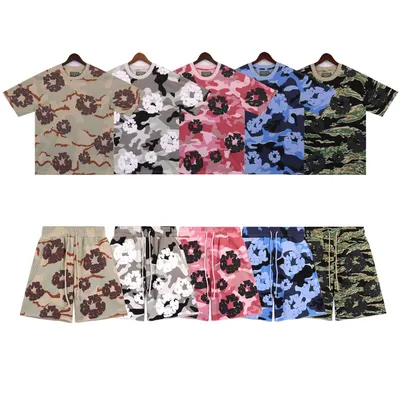 Camouflage Print T-Shirt And Shorts Set Multicolor Casual Outfit