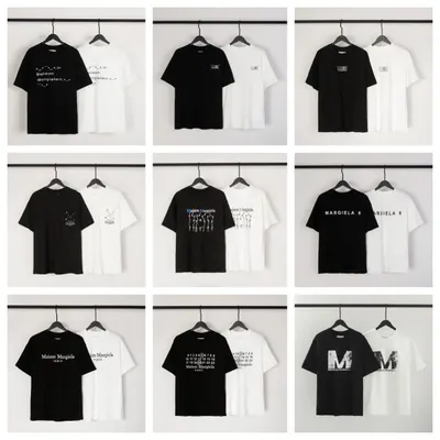 Maison Margiela Logo Print Black White Casual T-Shirt