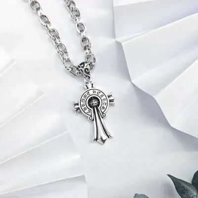 Silver Cross Pendant Necklace Silver Religious Jewelry