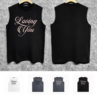 Amiri Loving You Black Sleeveless Tank Top