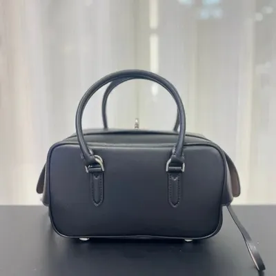 Leather Handbag Black Classic Tote Bag