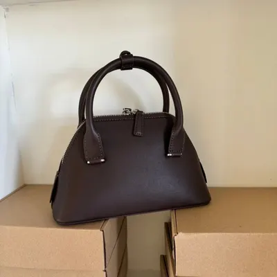 Leather Handbag Brown Classic Tote Bag