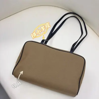 Canvas And Leather Brown Tote Bag