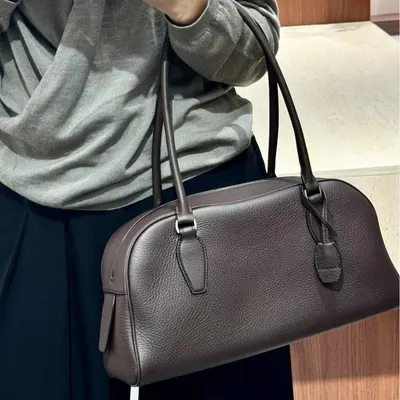 Leather Handbag Brown Classic Tote Bag