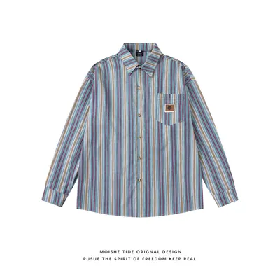 Moishe Tide Striped Multi-Color Long Sleeve Shirt