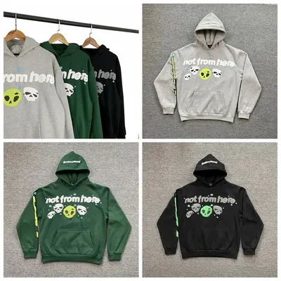 Alien Planet Hoodie Gray Casual Sweatshirt