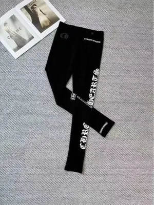 Black Logo Print Leggings Casual