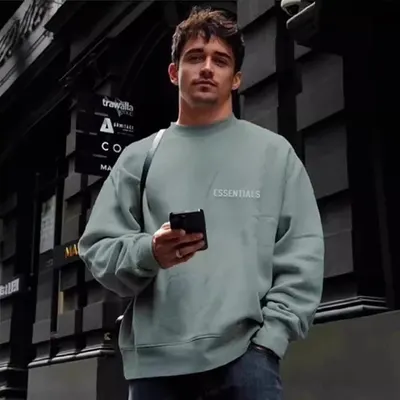Essentials Crewneck Light Green Casual Sweatshirt