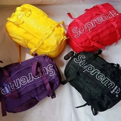 Supreme Logo Duffle Bag Yellow Sport Style