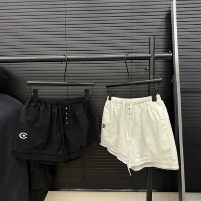 Chanel Logo Black White Casual Shorts