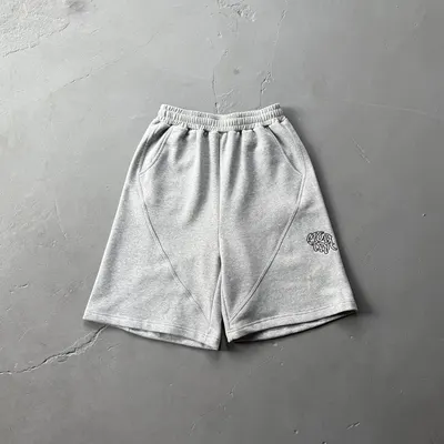 Gray Cotton Sweat Shorts Casual Sport Style
