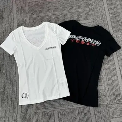 Champion V-Neck White Casual T-Shirt