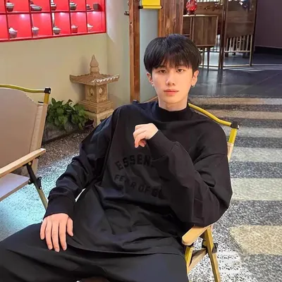 Essential Fear Of God Black Oversized Hoodie