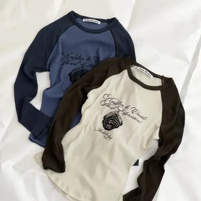 Acne Studios Baseball Tee Beige Black Raglan