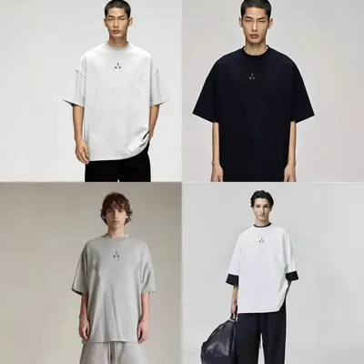 Fog Basic Oversized T-Shirt Gray Minimalist Style