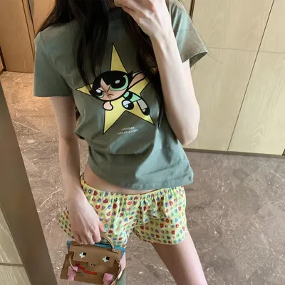 Powerpuff Girls Buttercup Green Cartoon T-Shirt
