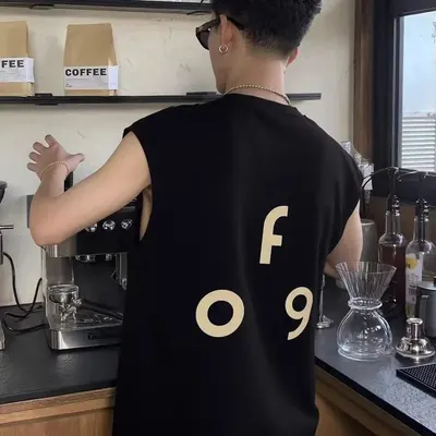 Unisex Black Sleeveless F09 Graphic Tank Top
