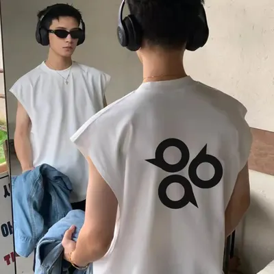 Unisex Sleeveless White Graphic Tank Top