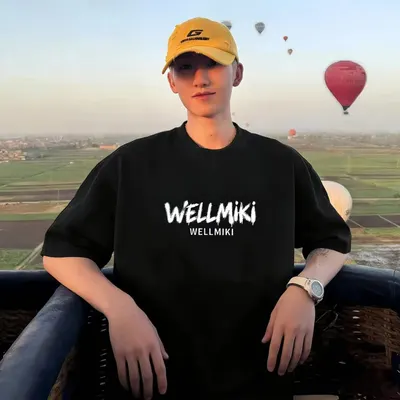 Wellmiki Printed Black Casual T-Shirt