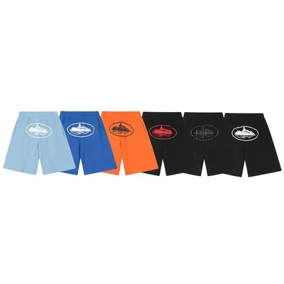 Navy Ship Logo Shorts Blue Casual Pants