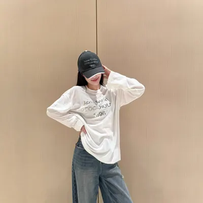 Acne Studios Long Sleeve White Casual T-Shirt