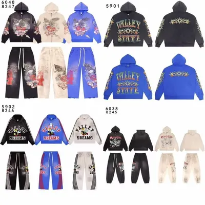 Valley State Hoodie Black Graphic Streetwear