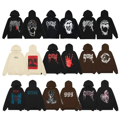 Revenge Hoodie Black Gothic Streetwear