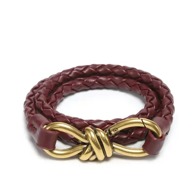 Braided Leather Red Bracelet Fashion