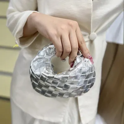 Silver Woven Ring Handbag Fashion Accessory