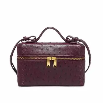 MCM Visetos Burgundy Monogram Crossbody Bag