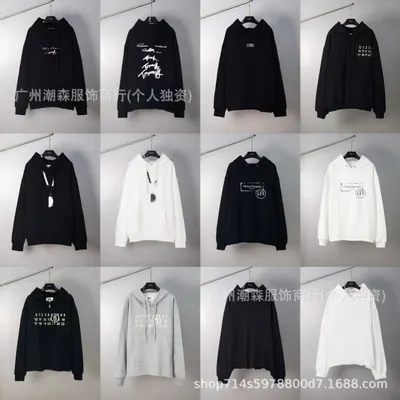 Unisex Hoodie Black White Gray Casual Sweatshirt