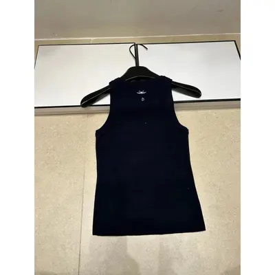Dior Sleeveless Navy Blue Knit Top