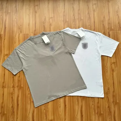 Unisex Basic T-Shirt Gray And White Casual