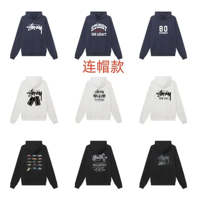 Stussy Hoodie Navy Blue Casual Sweatshirt