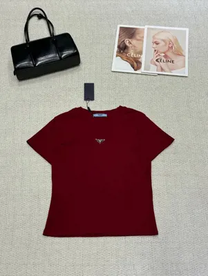 Prada Logo T-Shirt Red Casual Top
